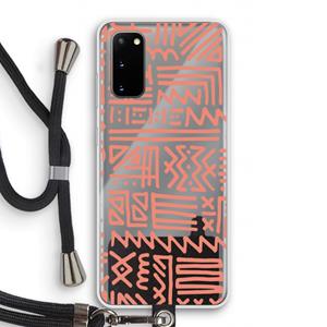 CaseCompany Marrakech Pink: Samsung Galaxy S20 Transparant Hoesje met koord