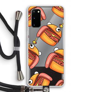 CaseCompany Hamburger: Samsung Galaxy S20 Transparant Hoesje met koord