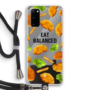 CaseCompany Eat Balanced: Samsung Galaxy S20 Transparant Hoesje met koord