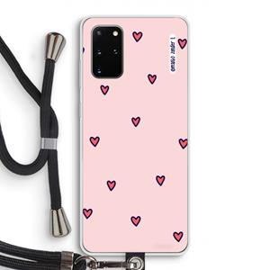 CaseCompany Hartjes: Samsung Galaxy S20 Plus Transparant Hoesje met koord