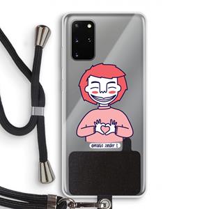 CaseCompany Hartje: Samsung Galaxy S20 Plus Transparant Hoesje met koord