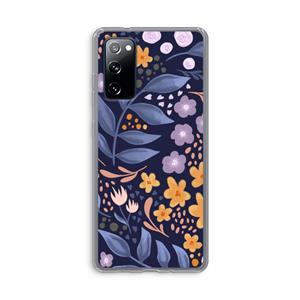 CaseCompany Flowers with blue leaves: Samsung Galaxy S20 FE / S20 FE 5G Transparant Hoesje