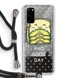 CaseCompany Avo Good Day: Samsung Galaxy S20 Transparant Hoesje met koord