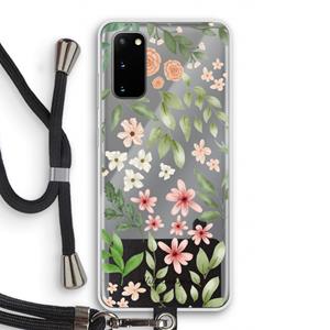 CaseCompany Botanical sweet flower heaven: Samsung Galaxy S20 Transparant Hoesje met koord