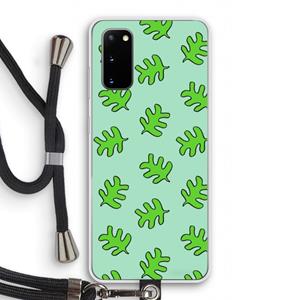 CaseCompany Groene blaadjes: Samsung Galaxy S20 Transparant Hoesje met koord