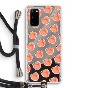 CaseCompany Just peachy: Samsung Galaxy S20 Transparant Hoesje met koord