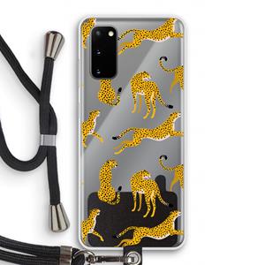 CaseCompany Luipaard: Samsung Galaxy S20 Transparant Hoesje met koord