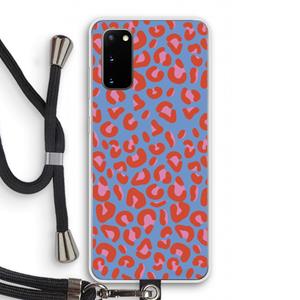 CaseCompany Leopard blue: Samsung Galaxy S20 Transparant Hoesje met koord