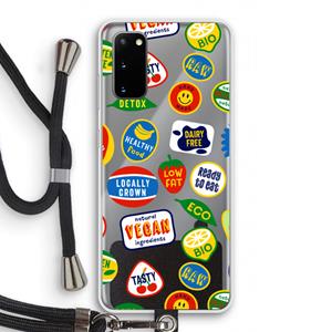 CaseCompany Fruitsticker: Samsung Galaxy S20 Transparant Hoesje met koord