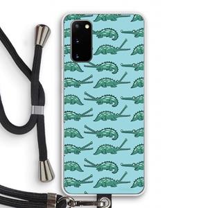 CaseCompany Kroko: Samsung Galaxy S20 Transparant Hoesje met koord