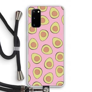 CaseCompany Dancing avocados: Samsung Galaxy S20 Transparant Hoesje met koord