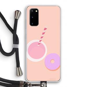 CaseCompany Donut: Samsung Galaxy S20 Transparant Hoesje met koord