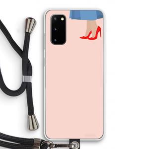 CaseCompany High heels: Samsung Galaxy S20 Transparant Hoesje met koord