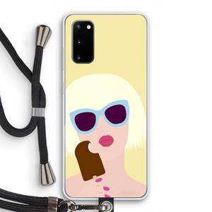 CaseCompany Ice cream: Samsung Galaxy S20 Transparant Hoesje met koord