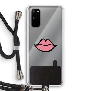 CaseCompany Kusje: Samsung Galaxy S20 Transparant Hoesje met koord