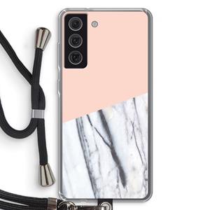 CaseCompany A touch of peach: Samsung Galaxy S21 FE Transparant Hoesje met koord