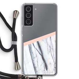 CaseCompany A touch of peach: Samsung Galaxy S21 FE Transparant Hoesje met koord