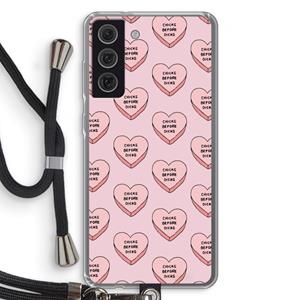 CaseCompany Chicks before dicks: Samsung Galaxy S21 FE Transparant Hoesje met koord