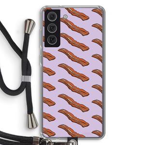 CaseCompany Bacon to my eggs #2: Samsung Galaxy S21 FE Transparant Hoesje met koord