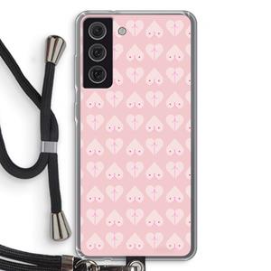 CaseCompany Ass 'n Titties: Samsung Galaxy S21 FE Transparant Hoesje met koord