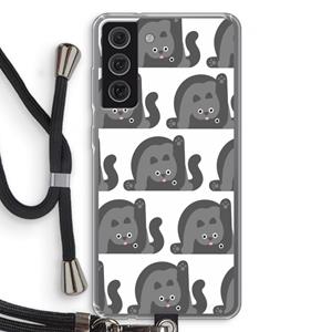 CaseCompany Cats: Samsung Galaxy S21 FE Transparant Hoesje met koord