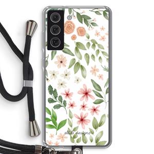 CaseCompany Botanical sweet flower heaven: Samsung Galaxy S21 FE Transparant Hoesje met koord