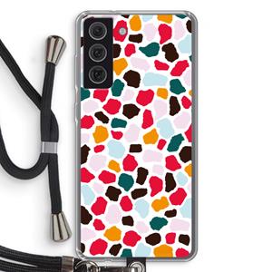 CaseCompany Colored Giraffe: Samsung Galaxy S21 FE Transparant Hoesje met koord