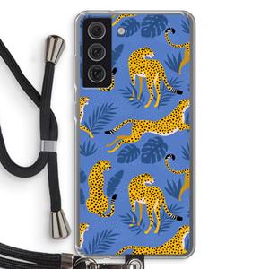 CaseCompany Luipaard: Samsung Galaxy S21 FE Transparant Hoesje met koord