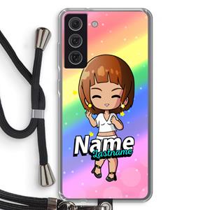 CaseCompany Chibi Maker vrouw: Samsung Galaxy S21 FE Transparant Hoesje met koord