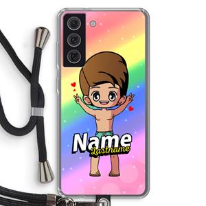 CaseCompany Chibi Maker man: Samsung Galaxy S21 FE Transparant Hoesje met koord