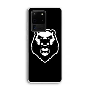 CaseCompany Angry Bear (black): Samsung Galaxy S20 Ultra Transparant Hoesje