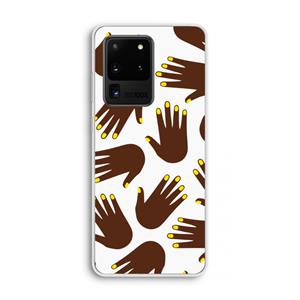 CaseCompany Hands dark: Samsung Galaxy S20 Ultra Transparant Hoesje