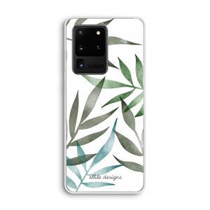 CaseCompany Tropical watercolor leaves: Samsung Galaxy S20 Ultra Transparant Hoesje