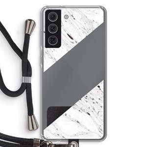 CaseCompany Biggest stripe: Samsung Galaxy S21 FE Transparant Hoesje met koord