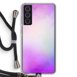 CaseCompany Clouds pastel: Samsung Galaxy S21 FE Transparant Hoesje met koord
