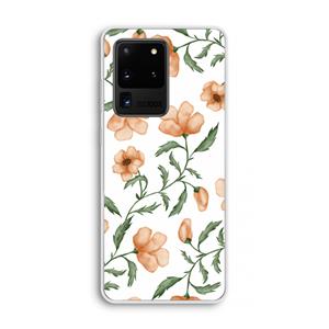 CaseCompany Peachy flowers: Samsung Galaxy S20 Ultra Transparant Hoesje