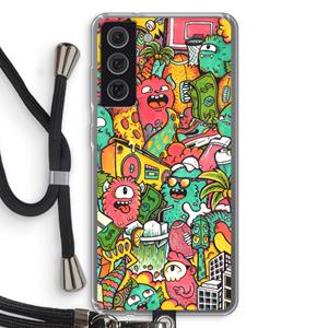 CaseCompany Vexx City: Samsung Galaxy S21 FE Transparant Hoesje met koord