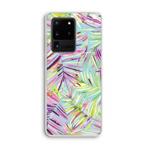 CaseCompany Tropical Palms Blue: Samsung Galaxy S20 Ultra Transparant Hoesje