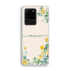 CaseCompany Gele bloemen: Samsung Galaxy S20 Ultra Transparant Hoesje