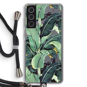 CaseCompany Bananenbladeren: Samsung Galaxy S21 FE Transparant Hoesje met koord