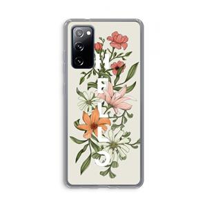 CaseCompany Hello bloemen: Samsung Galaxy S20 FE / S20 FE 5G Transparant Hoesje