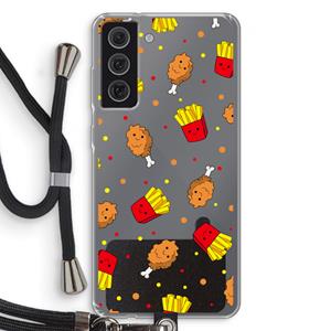 CaseCompany Chicken 'n Fries: Samsung Galaxy S21 FE Transparant Hoesje met koord