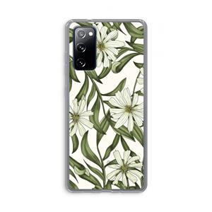CaseCompany Wit bloemenpatroon: Samsung Galaxy S20 FE / S20 FE 5G Transparant Hoesje