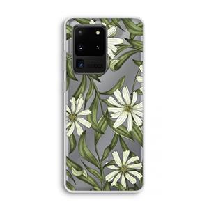 CaseCompany Wit bloemenpatroon: Samsung Galaxy S20 Ultra Transparant Hoesje