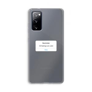 CaseCompany Reminder: Samsung Galaxy S20 FE / S20 FE 5G Transparant Hoesje