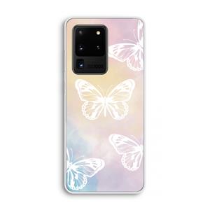 CaseCompany White butterfly: Samsung Galaxy S20 Ultra Transparant Hoesje