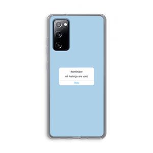 CaseCompany Reminder: Samsung Galaxy S20 FE / S20 FE 5G Transparant Hoesje