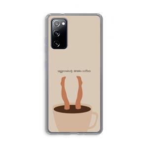 CaseCompany Aggressively drinks coffee: Samsung Galaxy S20 FE / S20 FE 5G Transparant Hoesje