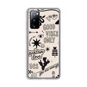 CaseCompany Good vibes: Samsung Galaxy S20 FE / S20 FE 5G Transparant Hoesje