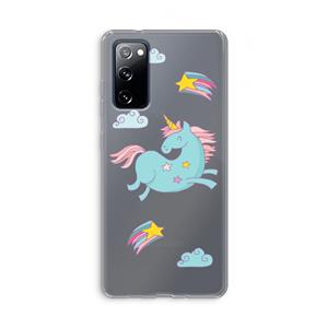CaseCompany Vliegende eenhoorn: Samsung Galaxy S20 FE / S20 FE 5G Transparant Hoesje